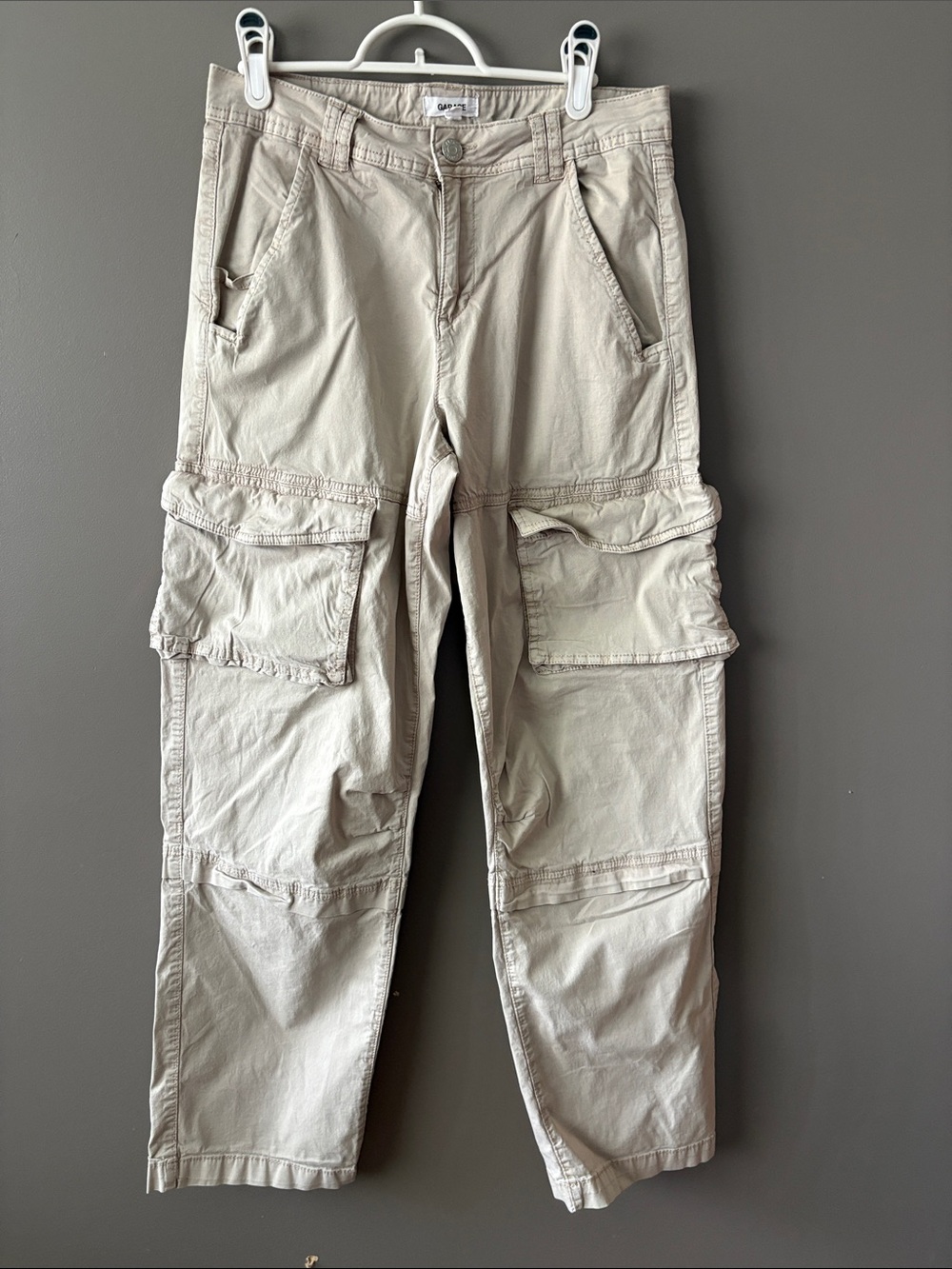 Garage Women's Light Beige Cargo Jumpsuit Style Pants